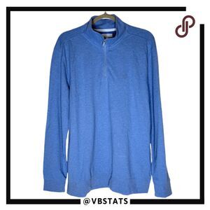Southern Tide Men's The Skipjack Pique Schooner Quarter Zip Pullover Blue Large